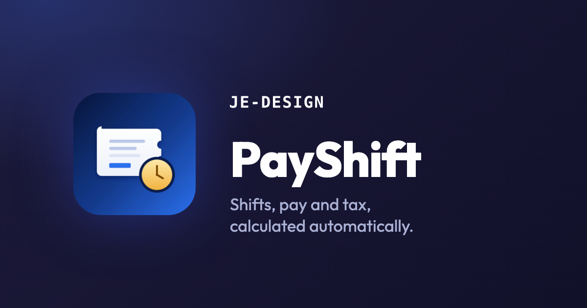 PayShift dashboard showing shifts with hours, gross, withheld tax and net pay